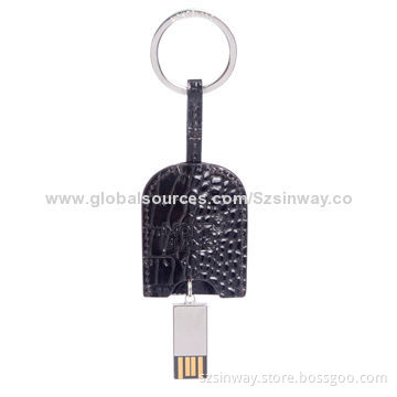 Leather USB Flash Drive, OEM, 2, 4, 8, 16 and 32GB, CE, RoHS, FCC Marks